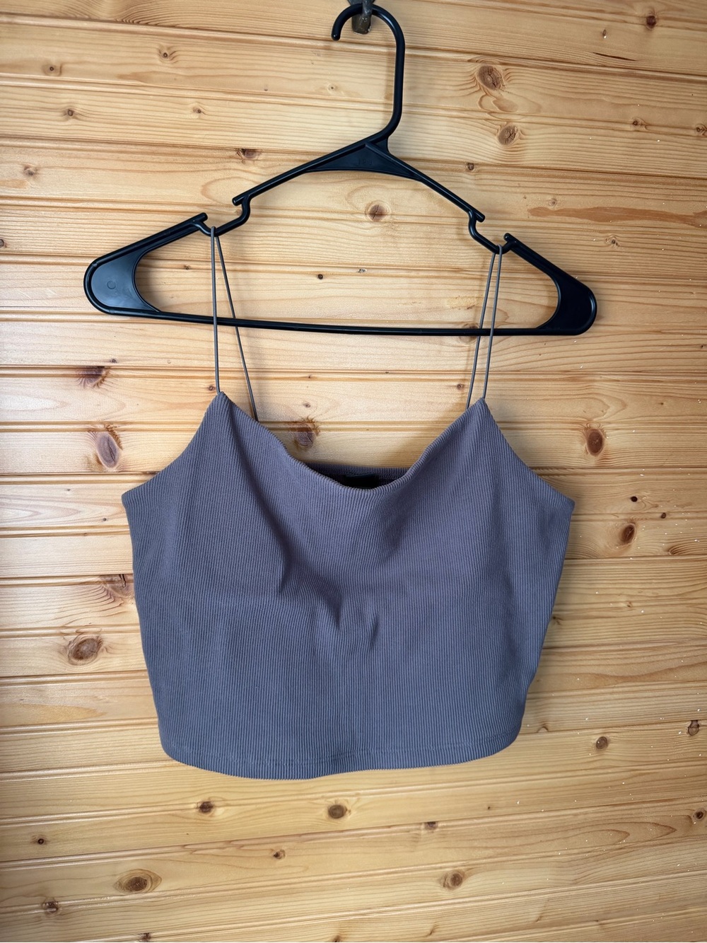 wild fable Ribbed Spaghetti Strap Crop Top - Taupe